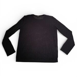 Uniqlo Black Crewneck Knit Sweater Women’s Size Small Wool